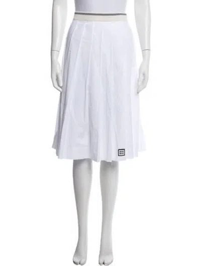 Pre-owned Miu Miu 2025 Midi Length Skirt In White