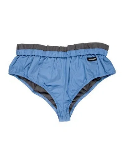 Pre-owned Miu Miu 2025 Mini Shorts W/ Tags In Blue