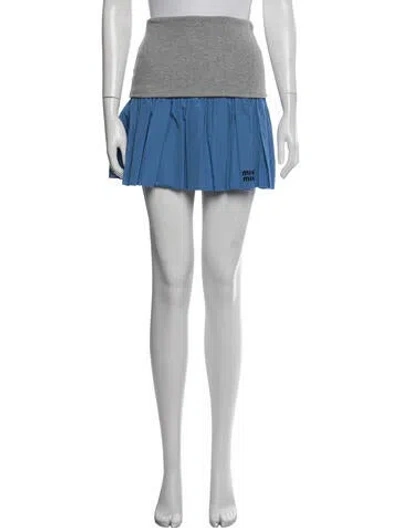 Pre-owned Miu Miu 2025 Mini Skirt In Blue/grey