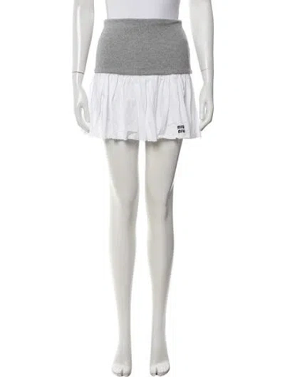 Pre-owned Miu Miu 2025 Mini Skirt In Grey