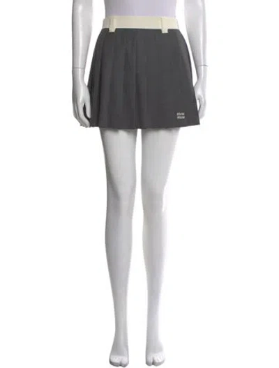 Pre-owned Miu Miu 2025 Mini Skirt W/ Tags In Gray