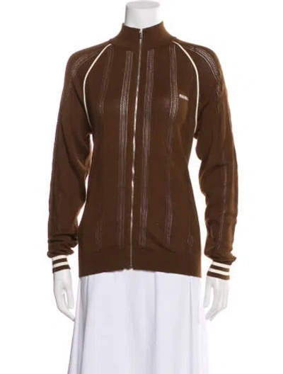 Pre-owned Miu Miu 2025 Mock Neck Sweater In Brown