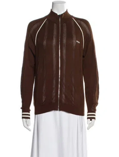 Pre-owned Miu Miu 2025 Mock Neck Sweater W/ Tags In Brown