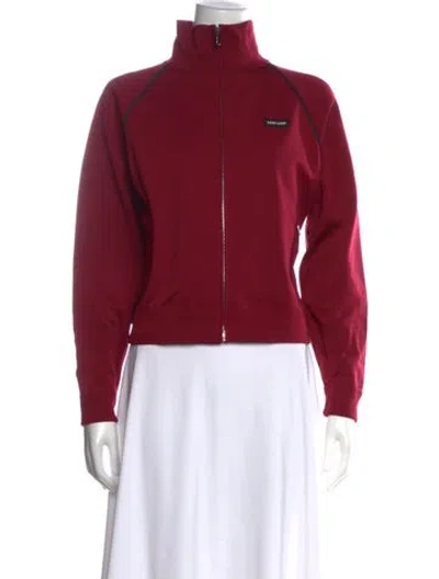 Pre-owned Miu Miu 2025 Nylon Sweatshirt In Burgundy