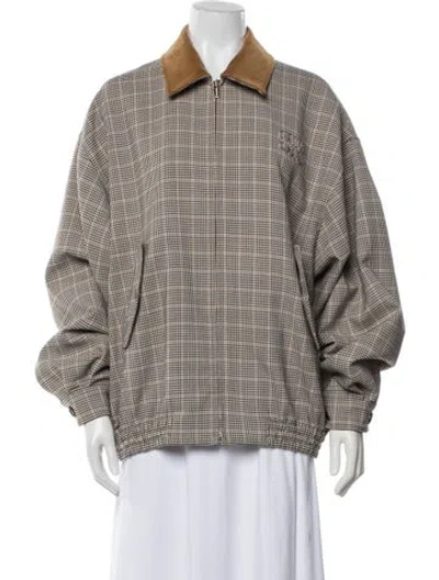 Pre-owned Miu Miu 2025 Oversized Bomber Jacket In Neutrals
