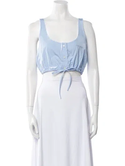 Pre-owned Miu Miu 2025 Scoop Neck Crop Top W/ Tags In Black