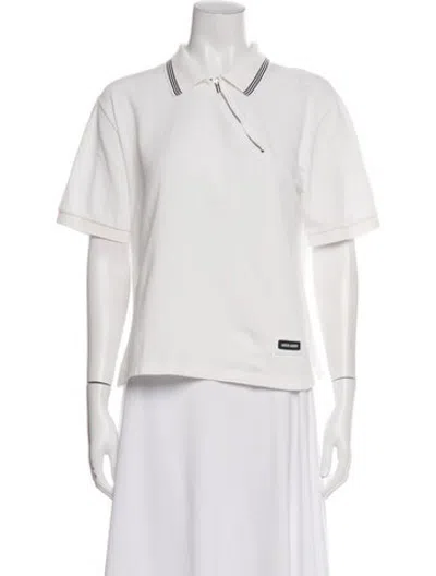 Pre-owned Miu Miu 2025 Short Sleeve Polo In White