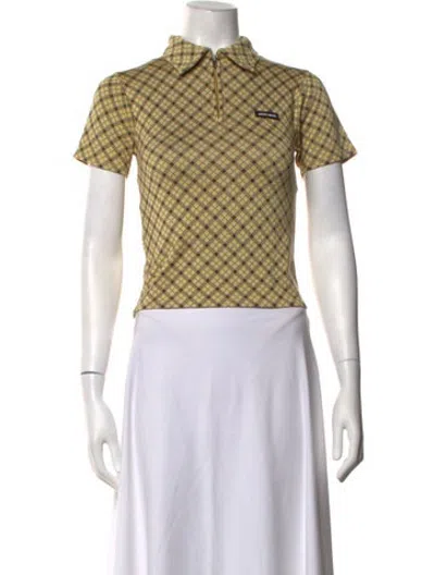 Pre-owned Miu Miu 2025 Silk Polo In Yellow