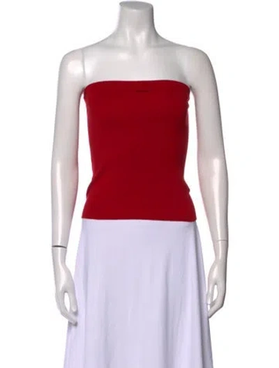 Pre-owned Miu Miu 2025 Strapless Top W/ Tags In Red