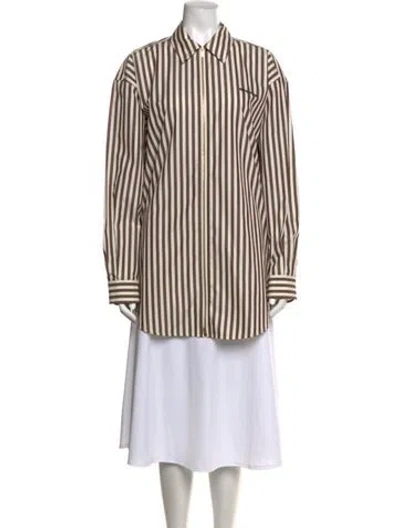Pre-owned Miu Miu 2025 Striped Button-up Top In Multi