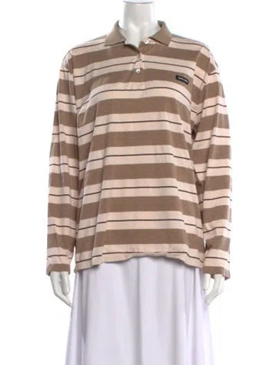 Pre-owned Miu Miu 2025 Striped Polo In Neutrals