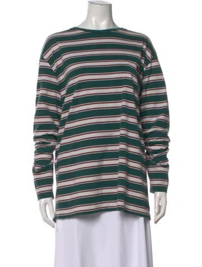 Pre-owned Miu Miu 2025 Striped T-shirt In Green