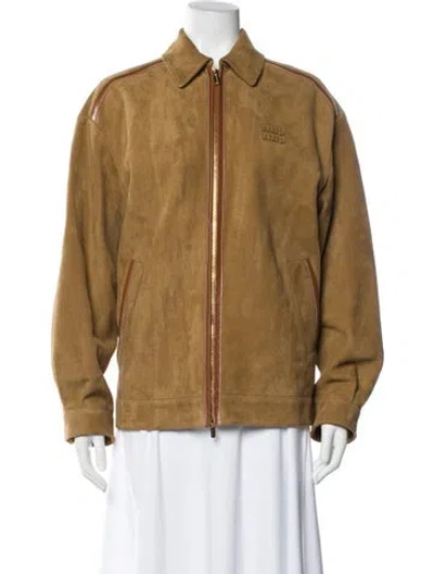 Pre-owned Miu Miu 2025 Suede Jacket W/ Tags In Brown