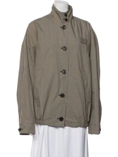 Pre-owned Miu Miu 2025 Tweed Pattern Jacket In Green