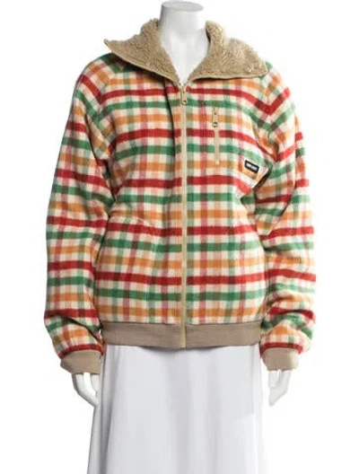 Pre-owned Miu Miu 2025 Virgin Wool Bomber Jacket In Neutrals