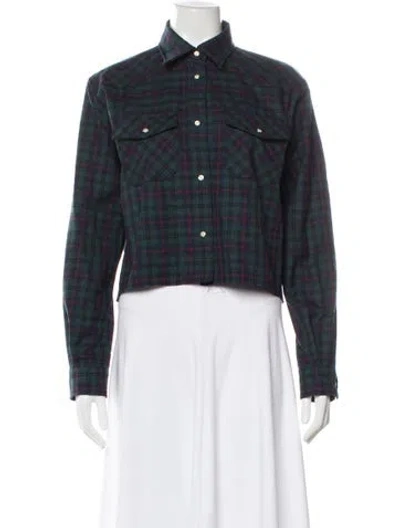Pre-owned Miu Miu 2025 Virgin Wool Button-up Top In Blue