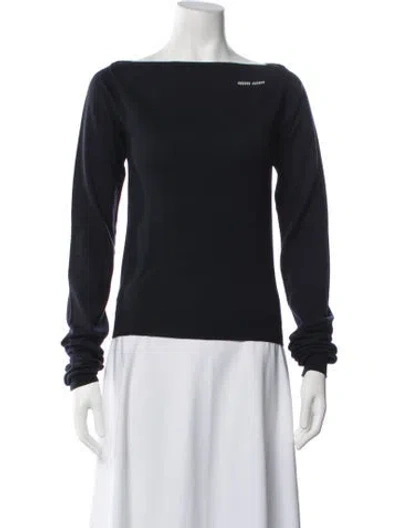 Pre-owned Miu Miu 2025 Virgin Wool Sweater In Blue