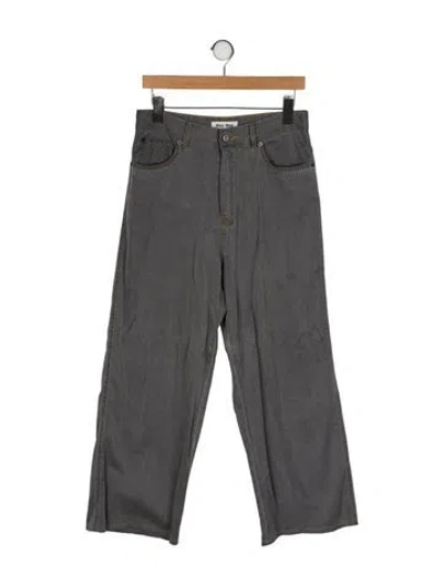 Pre-owned Miu Miu 2025 Wide Leg Jeans In Gray