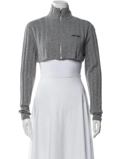 Pre-owned Miu Miu 2025 Wool Sweater In Gray