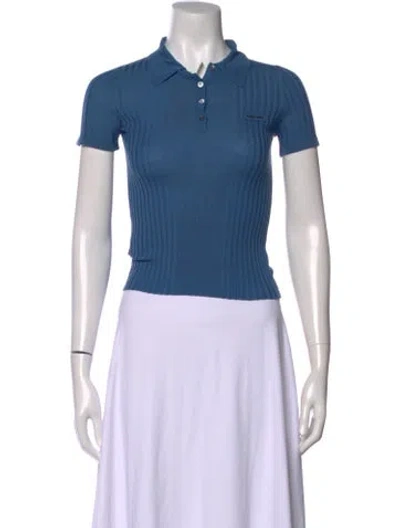 Pre-owned Miu Miu 2025 Wool Top In Blue