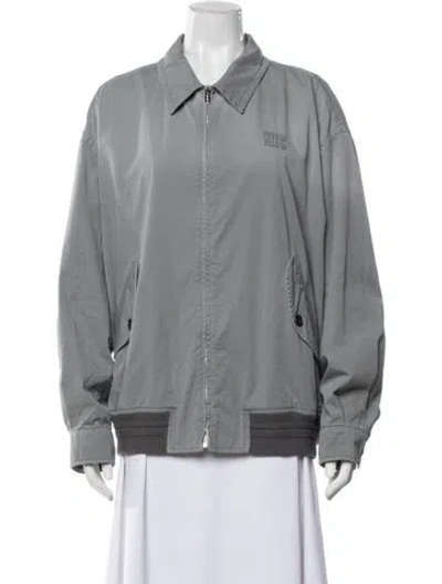 Pre-owned Miu Miu 2026 Bomber Jacket In Grey
