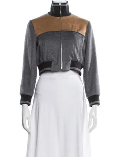 Pre-owned Miu Miu 2026 Virgin Wool Bolero In Gray