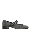 Miu Miu 25mm Buckled Ballerina Shoes In Black