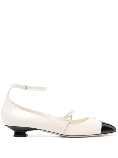 Miu Miu 25mm Logo-plaqueleather Pumps In White