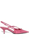 Miu Miu 25mm Slingback Pointed-toe Sandals In Pink