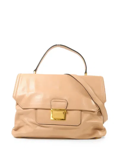 Pre-owned Miu Miu 2-way Foldover Shoulder Bag In Neutral