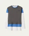 Miu Miu Cotton Layering T-shirts (pack Of 3) In F03z8 Biancoazzurroemat