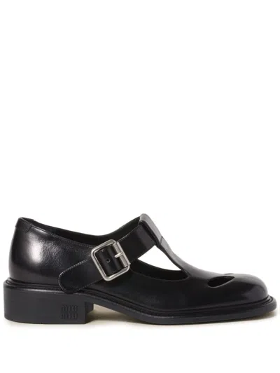 MIU MIU 30MM LEATHER T-BAR SHOES