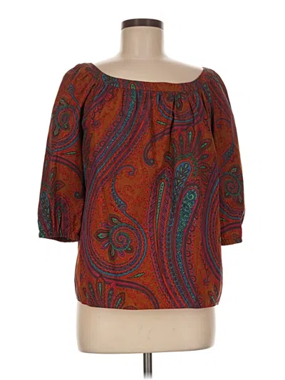 Pre-owned Miu Miu 3/4 Sleeve Blouse In Brown