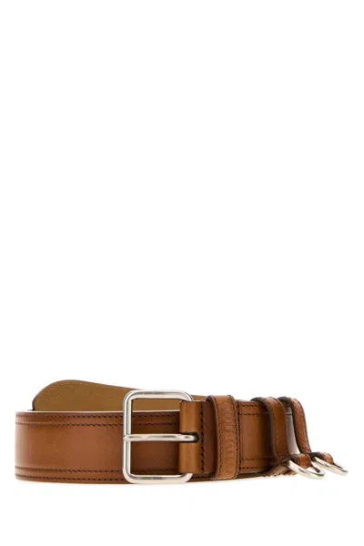 Miu Miu 3.5 Cm Vitelio Leather Belt In Brown