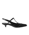 Miu Miu Leather Slingback Pumps In Black