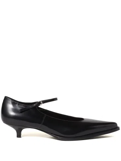 Miu Miu Brushed Leather Pumps In Black