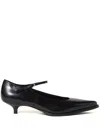 Miu Miu 35 Mary-jane Pumps In Brushed Leather In Black
