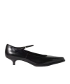 Miu Miu 35 Mary-jane Pumps In Brushed Leather In Black