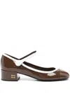 Miu Miu Bicolor Patent Leather Block-heel Mary Jane Pumps In Multi