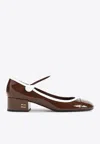Miu Miu Maroon Round Toe Pumps