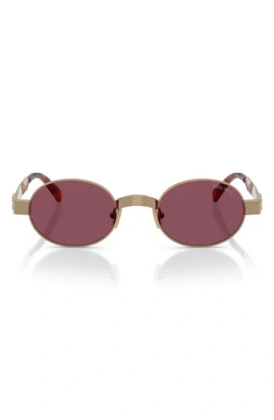 Miu Miu 47mm Small Oval Sunglasses In Brown