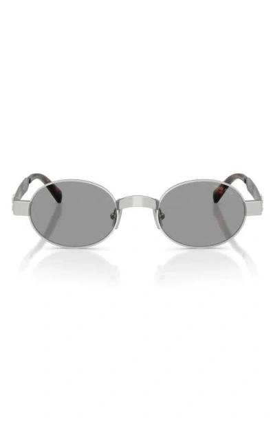Miu Miu 47mm Small Oval Sunglasses In Gray