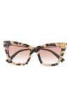 Miu Miu 50mm Gradient Polarized Cat Eye Sunglasses In Havana Pink
