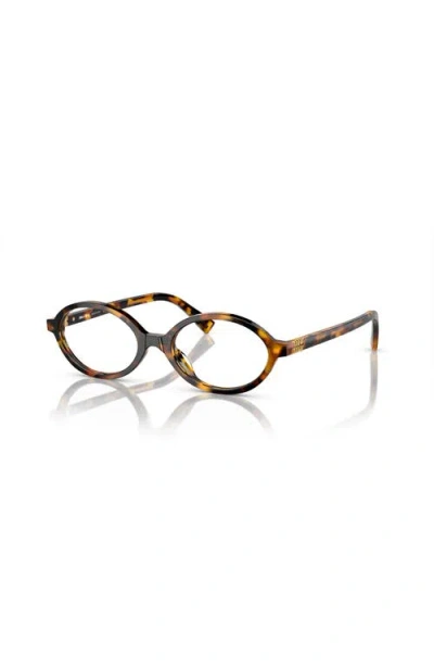 Miu Miu 50mm Oval Optical Glasses In Brown
