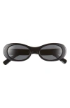 Miu Miu 50mm Oval Sunglasses In Black