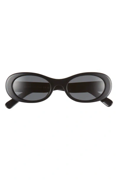 Miu Miu Logo Acetate Oval Sunglasses In Black