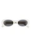 Miu Miu Logo Acetate Oval Sunglasses In Dark Grey