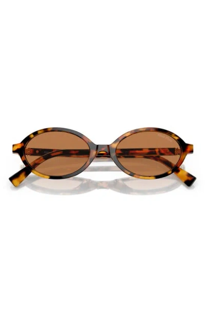 Miu Miu 50mm Oval Sunglasses In Lite Havana