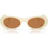 Miu Miu 50mm Oval Sunglasses In Neutral