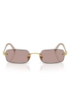 Miu Miu 50mm Rectangular Sunglasses In Gold